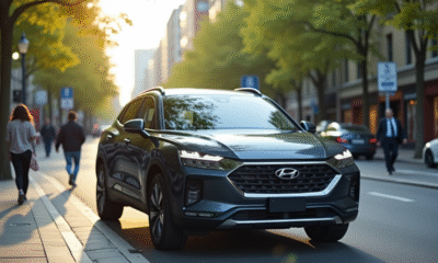 SUV hybride moderne en ville avec lignes élégantes